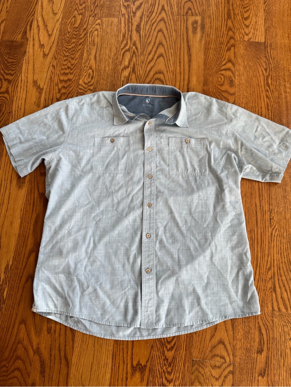 Kuhl Men's Short-Sleeve Button-Down Shirt in Light Blue